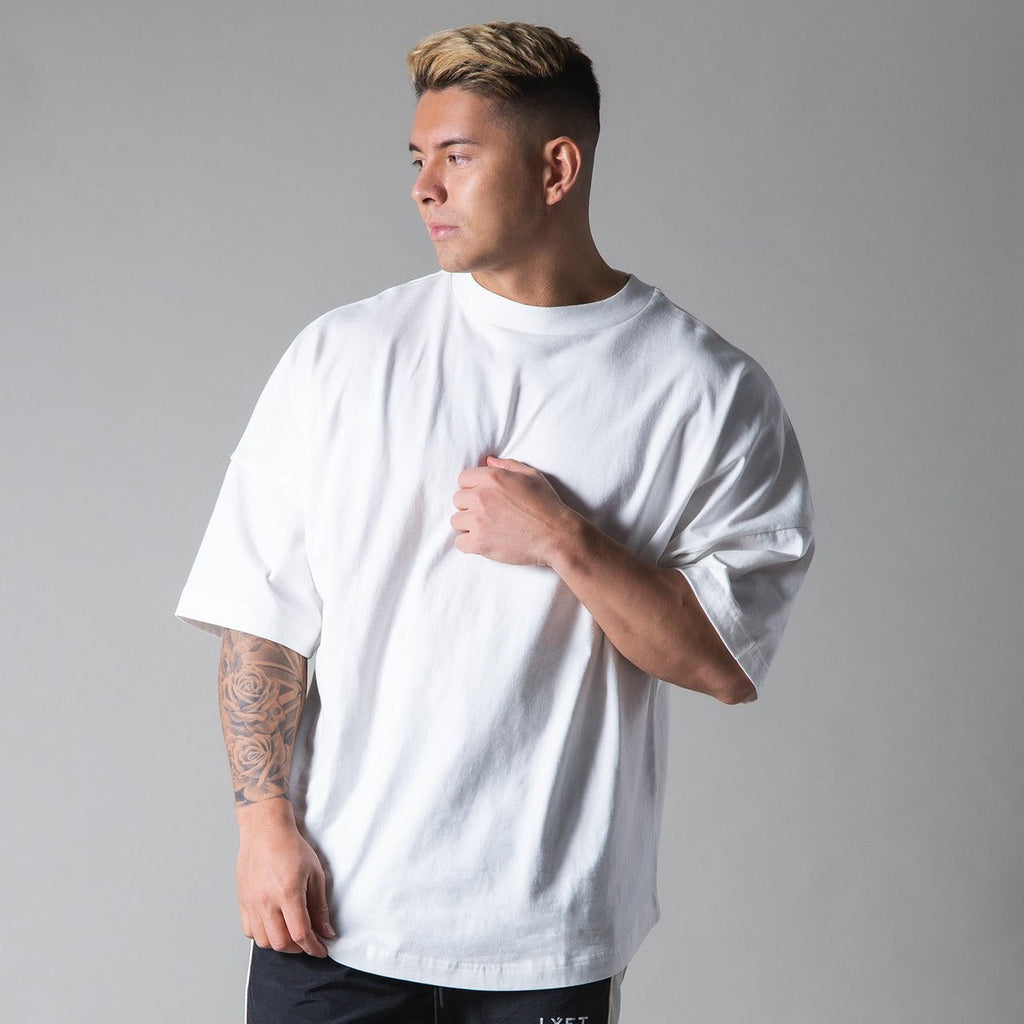 Camiseta hombre algodón corte holgado manga corta para uso diario transpirable y cómoda