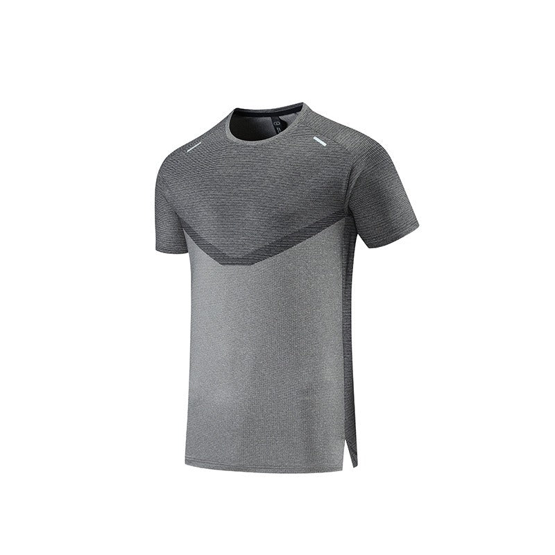 Camiseta deportiva para hombre de poliéster transpirable, secado rápido y paneles texturizados