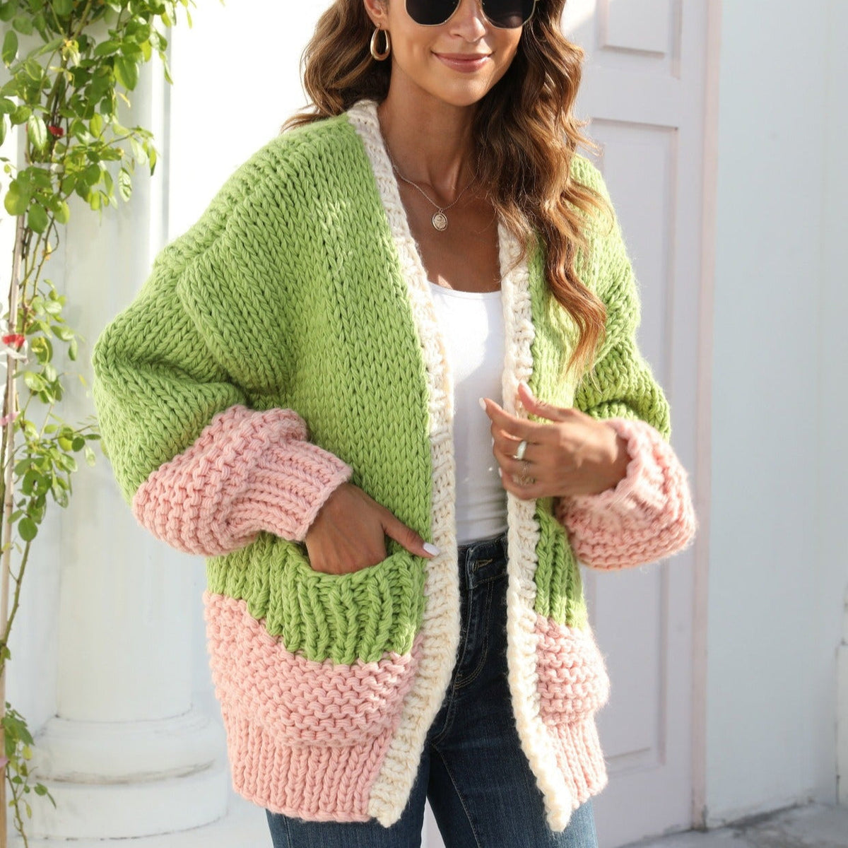 Cárdigan mujer punto tupido aire oversize - Dayanne