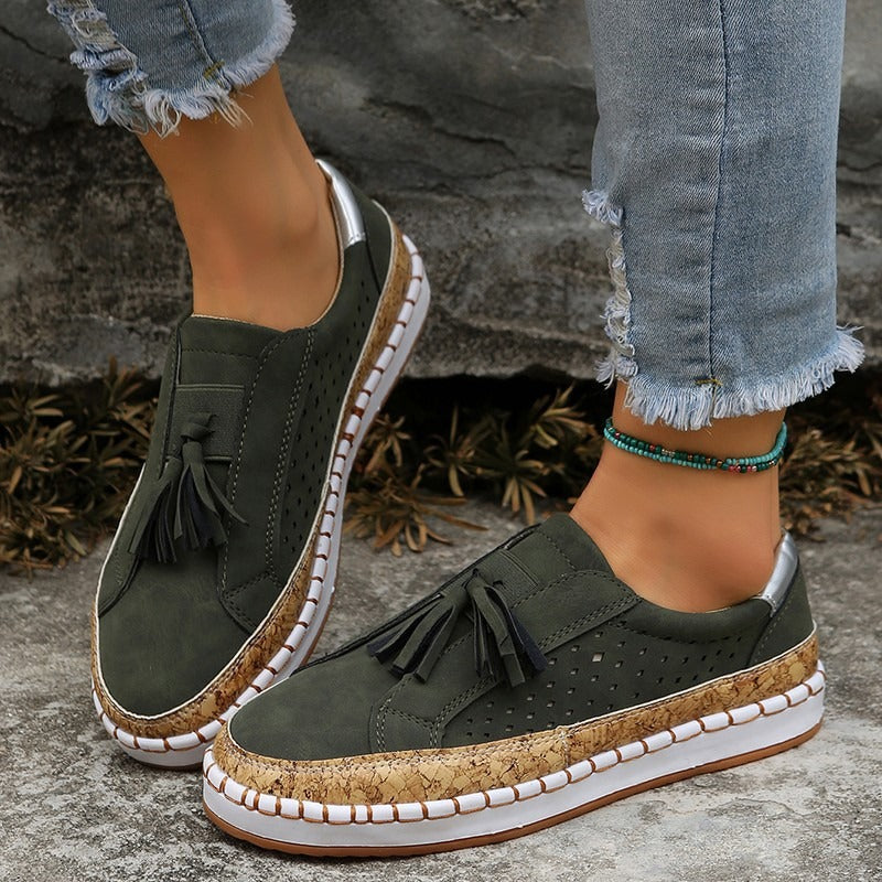 Zapatos loafers planos con borlas para mujer - Madison