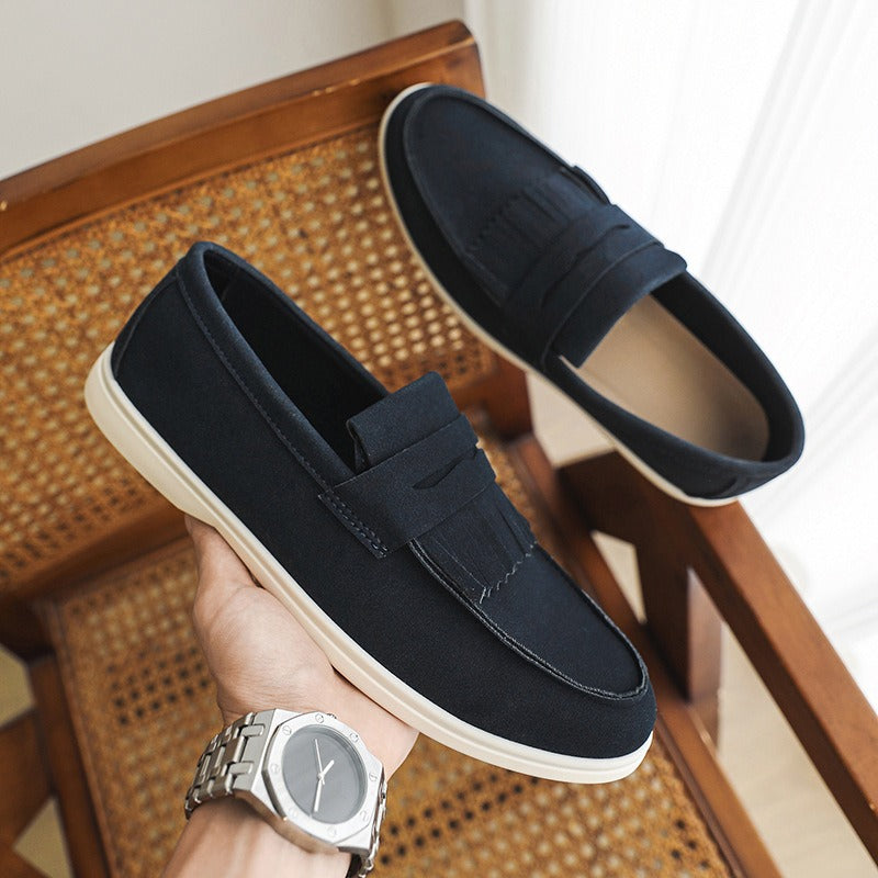 Zapatos loafers mate con flecos para hombre - Harrison