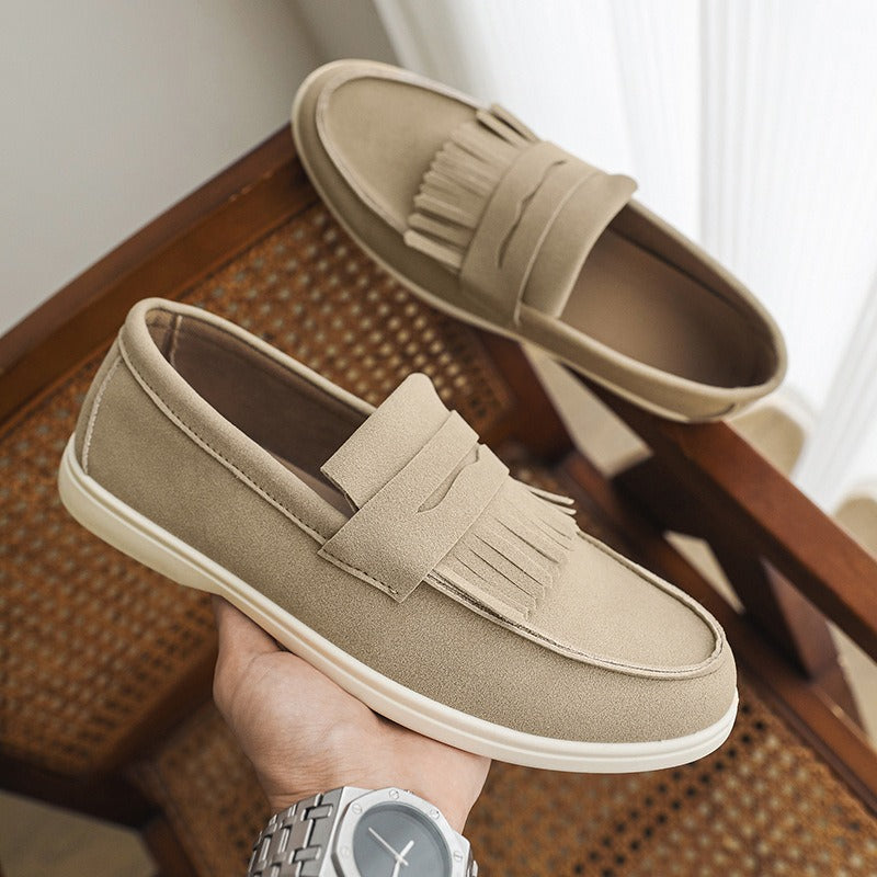Zapatos loafers mate con flecos para hombre - Harrison
