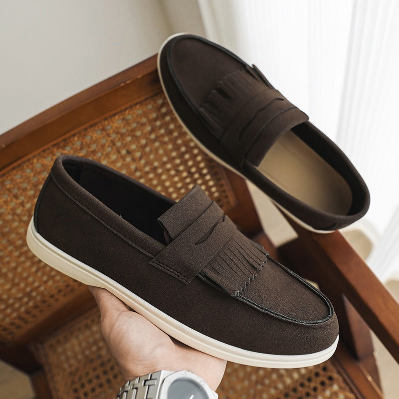 Zapatos loafers mate con flecos para hombre - Harrison