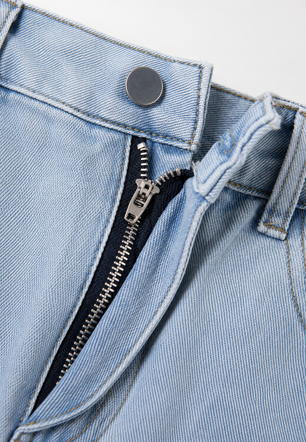 Jeans mujer tiro bajo pierna ancha largo completo lavado uniforme - Kerstin
