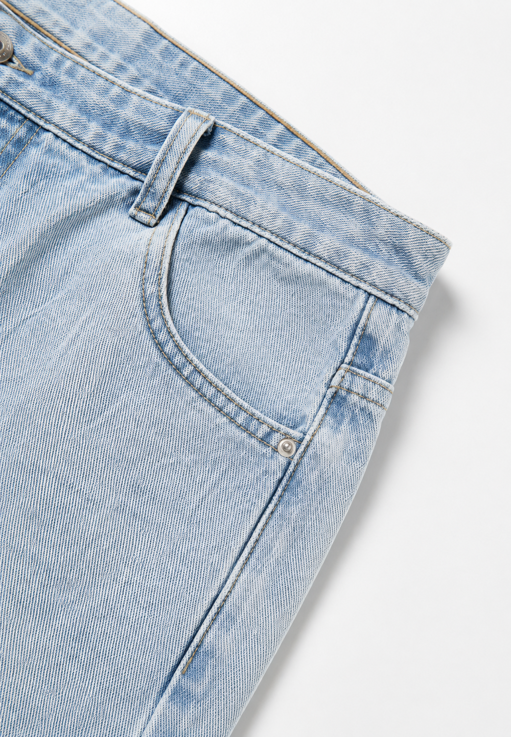 Jeans mujer tiro bajo pierna ancha largo completo lavado uniforme - Kerstin