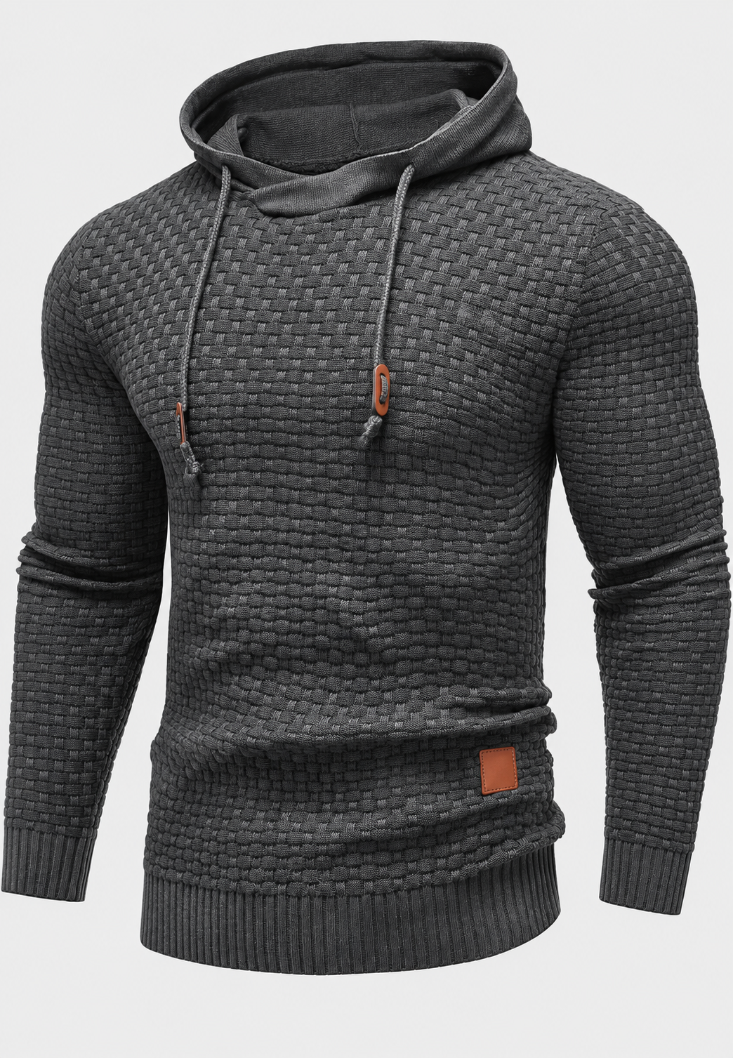 Jersey hombre capucha punto texturizado cordones relieve corte ajustado otoño - Ronan