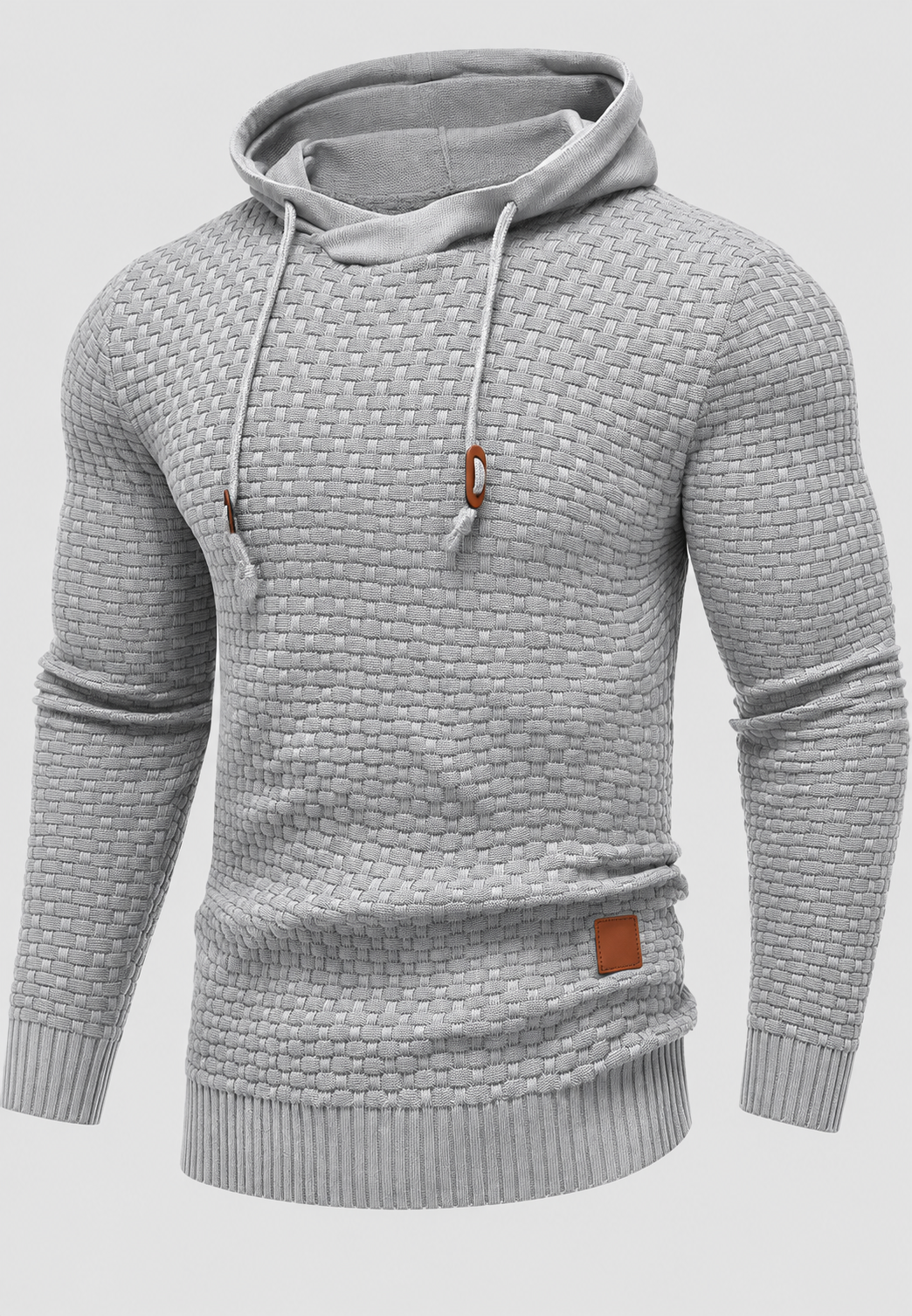 Jersey hombre capucha punto texturizado cordones relieve corte ajustado otoño - Ronan