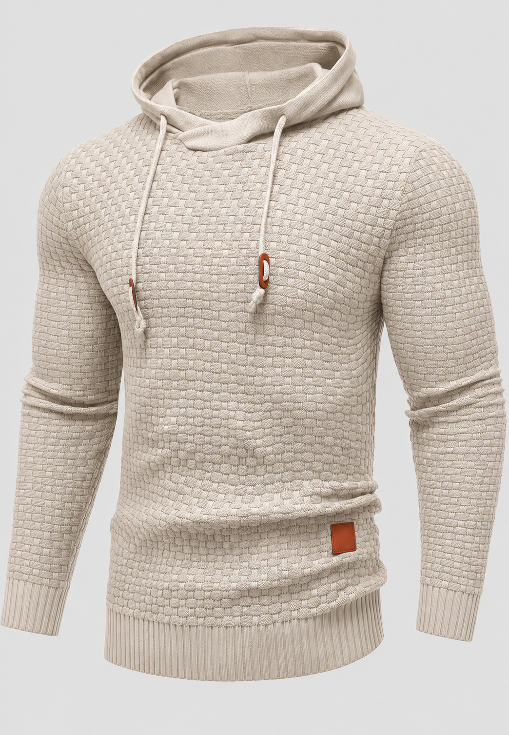 Jersey hombre capucha punto texturizado cordones relieve corte ajustado otoño - Ronan