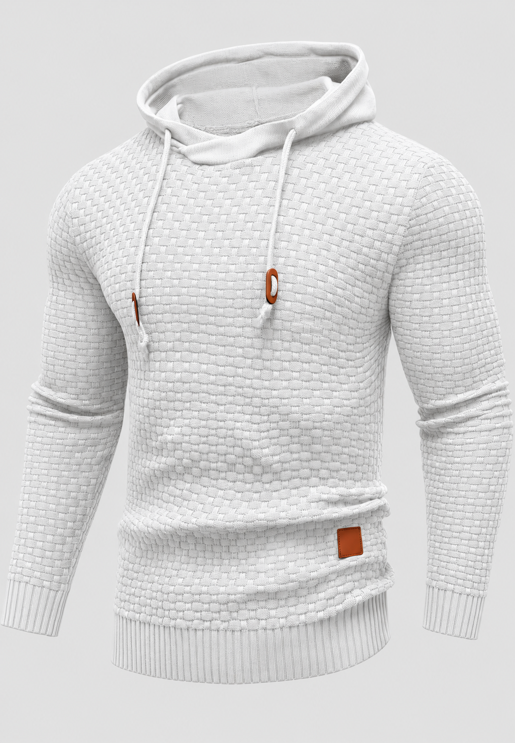 Jersey hombre capucha punto texturizado cordones relieve corte ajustado otoño - Ronan
