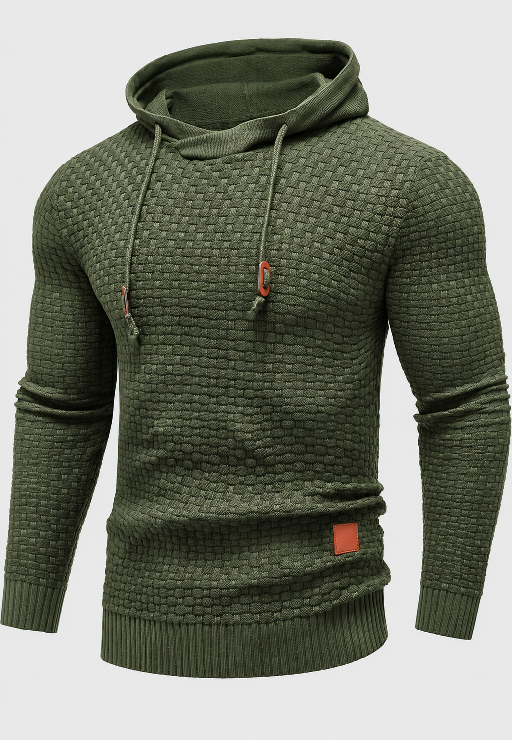 Jersey hombre capucha punto texturizado cordones relieve corte ajustado otoño - Ronan
