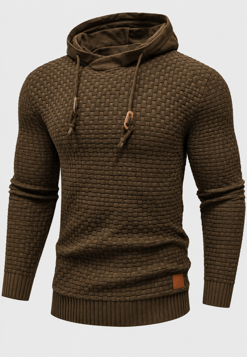 Jersey hombre capucha punto texturizado cordones relieve corte ajustado otoño - Ronan