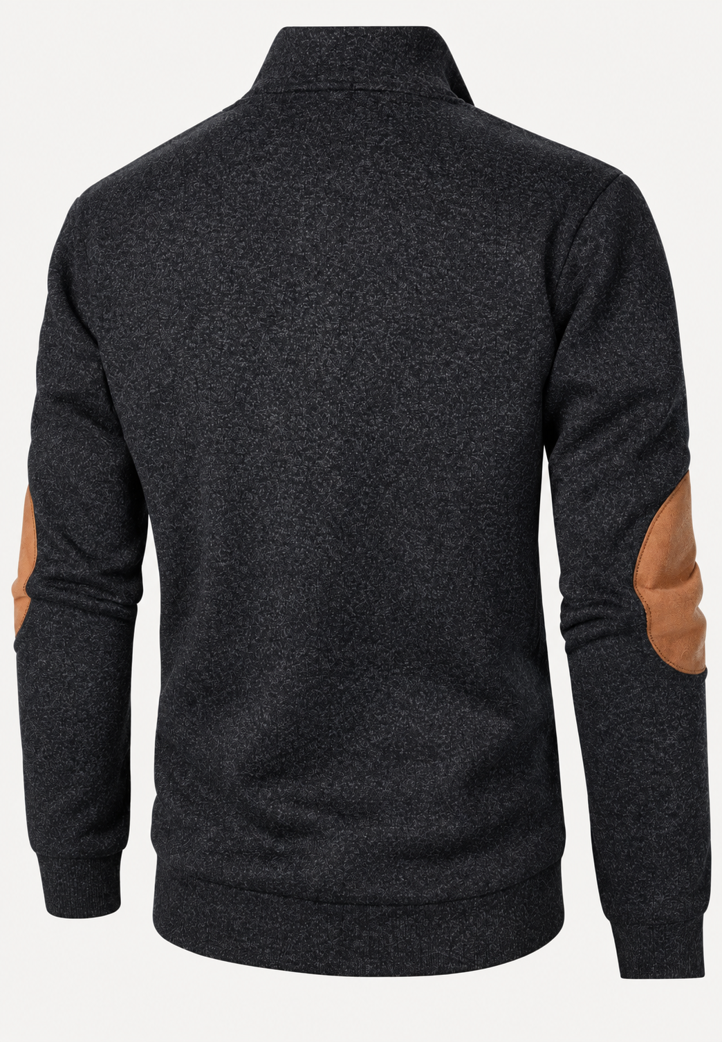 Jersey hombre cuello alto botones coderas contraste tapeta corta detalle otoño - Thorben