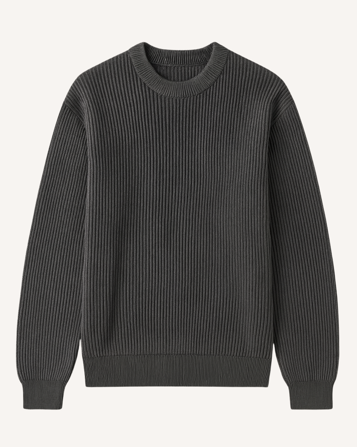 Jersey hombre cuello redondo punto canalé manga larga textura versátil otoño - Evren