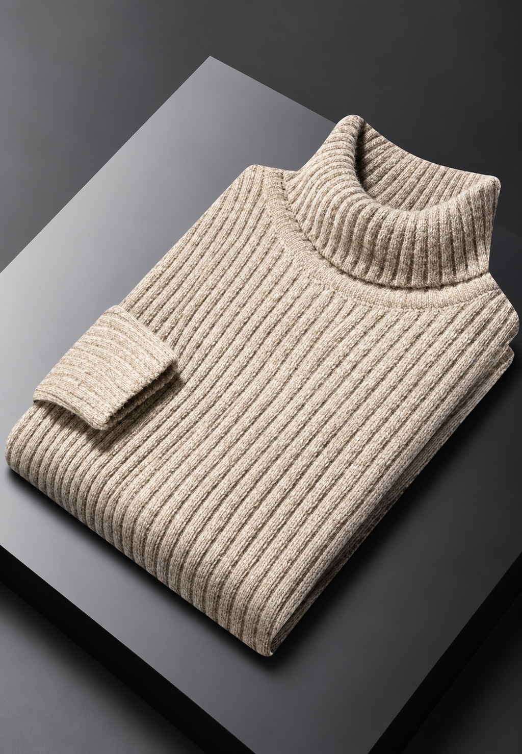 Jersey hombre cuello vuelto punto canalé textura marcada otoño invierno - Nereo