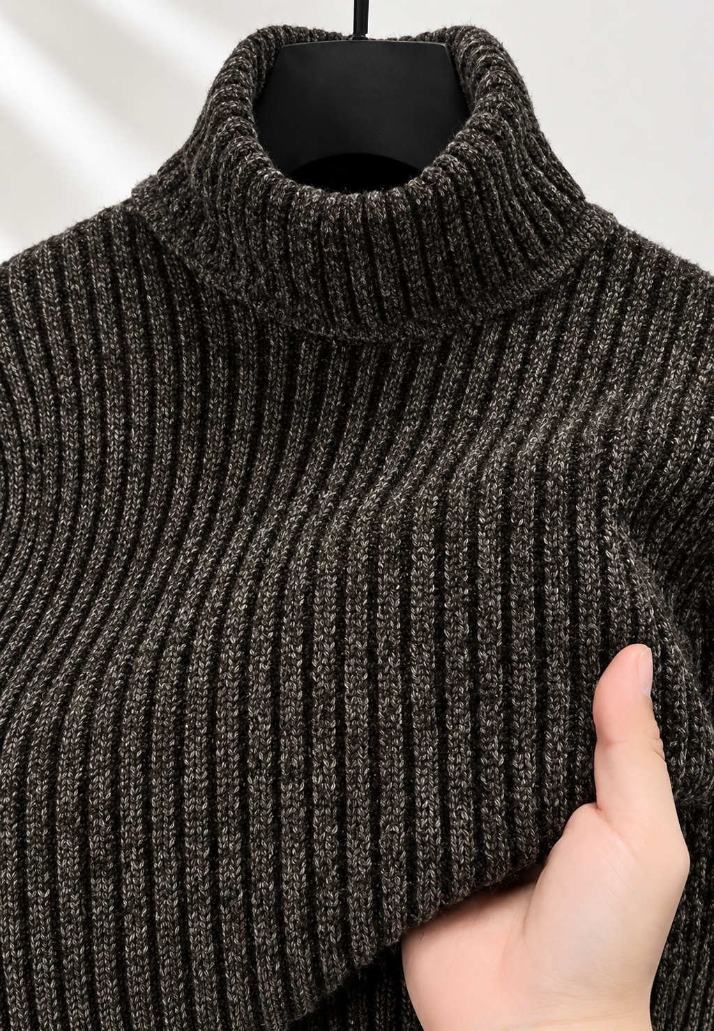 Jersey hombre cuello vuelto punto canalé textura marcada otoño invierno - Nereo