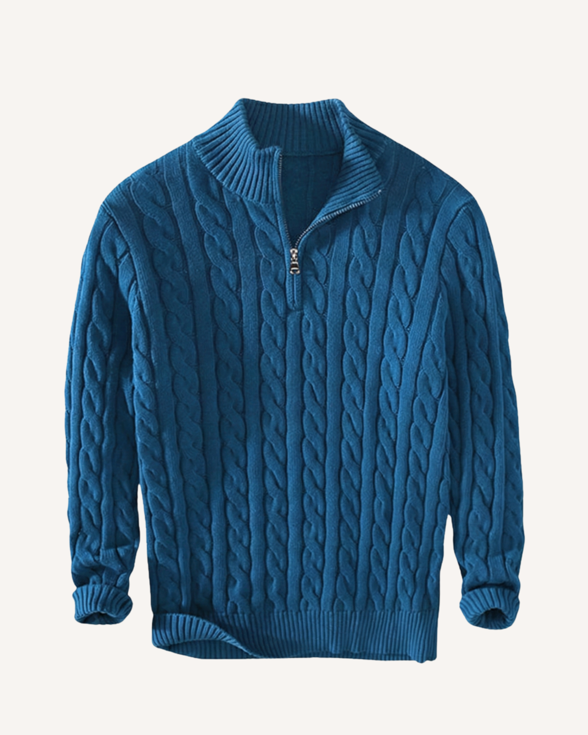 Jersey hombre media cremallera cuello alto punto trenzado ochos otoño - Moritz