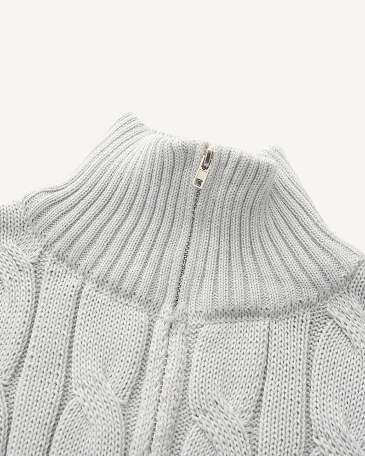 Jersey hombre media cremallera cuello alto punto trenzado ochos otoño - Moritz