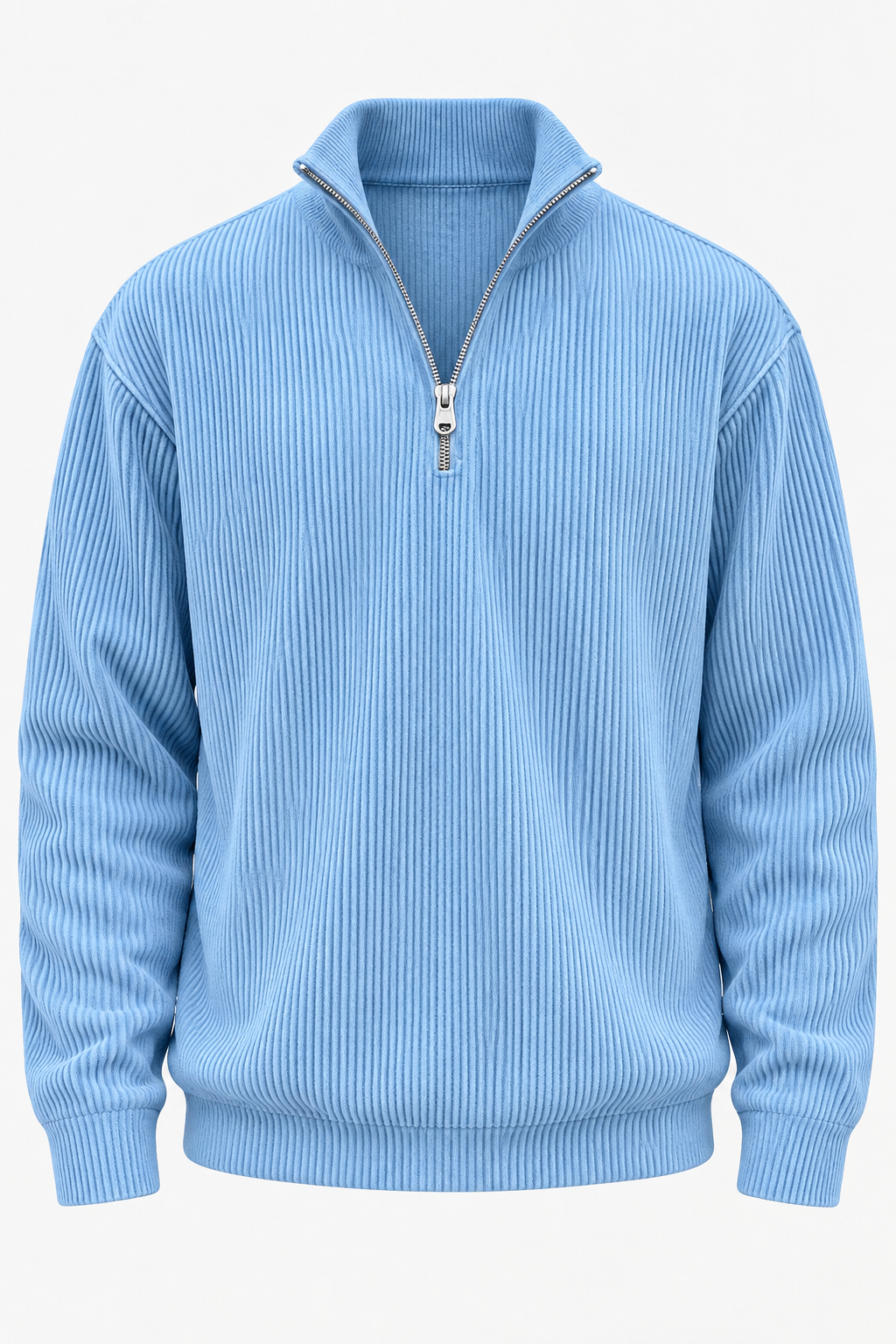 Jersey hombre media cremallera textura acanalada cuello alto cuidado versátil - Leander