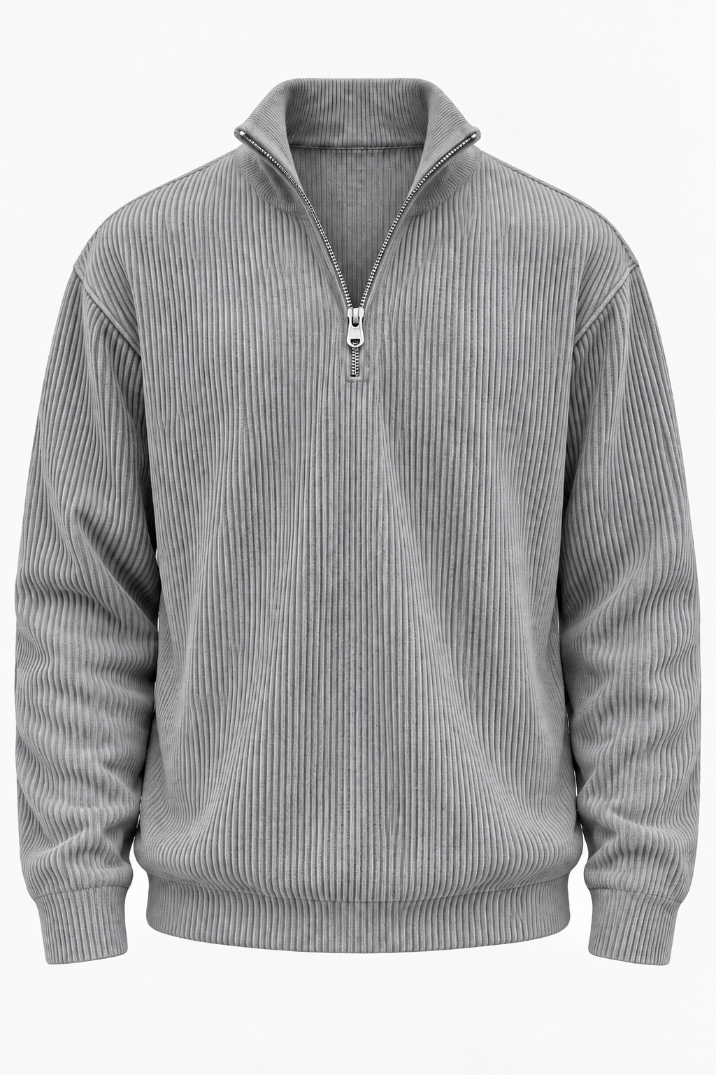 Jersey hombre media cremallera textura acanalada cuello alto cuidado versátil - Leander
