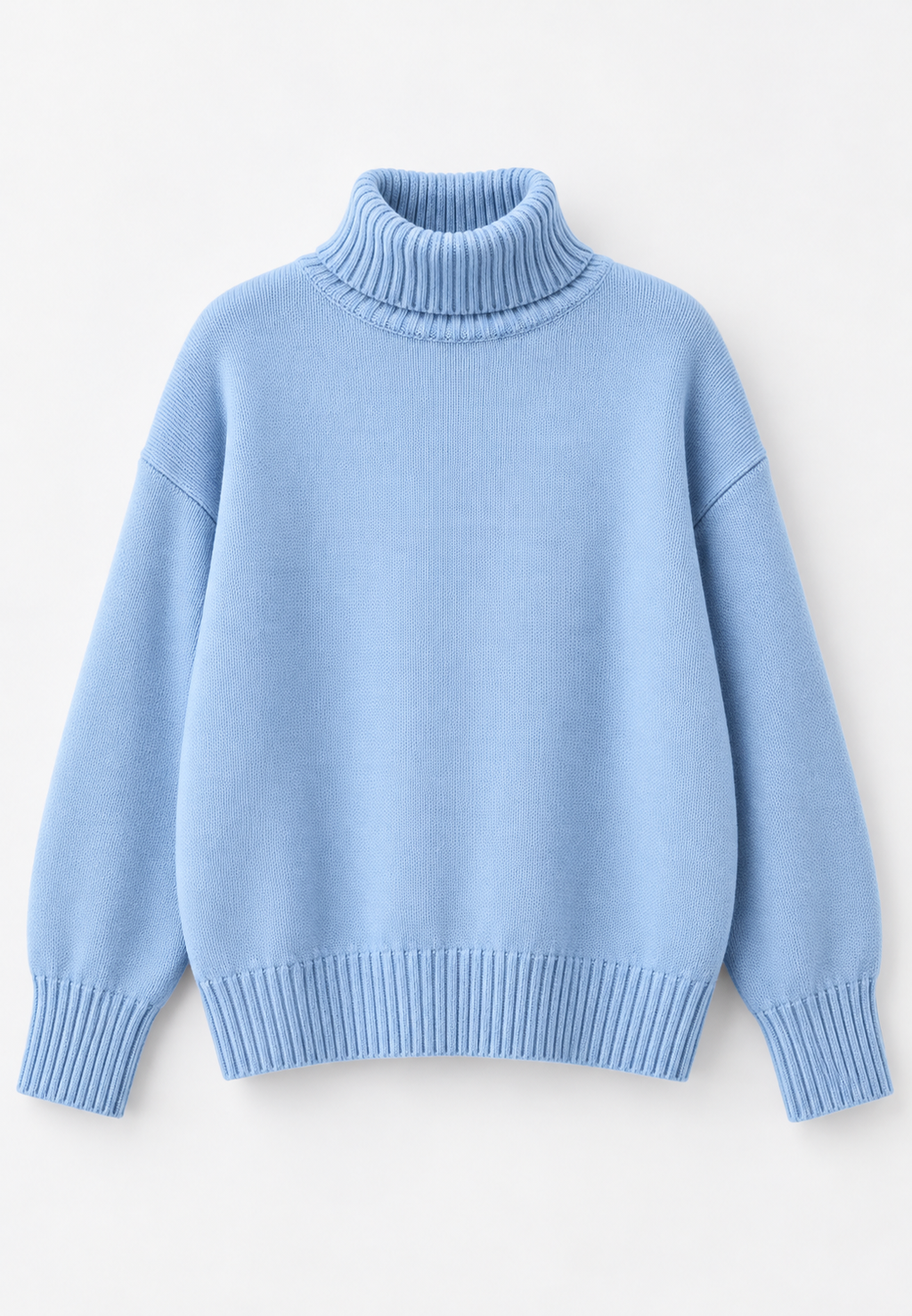 Jersey oversize mujer cuello vuelto hombros caídos punto liso amplio invierno - Eirwen