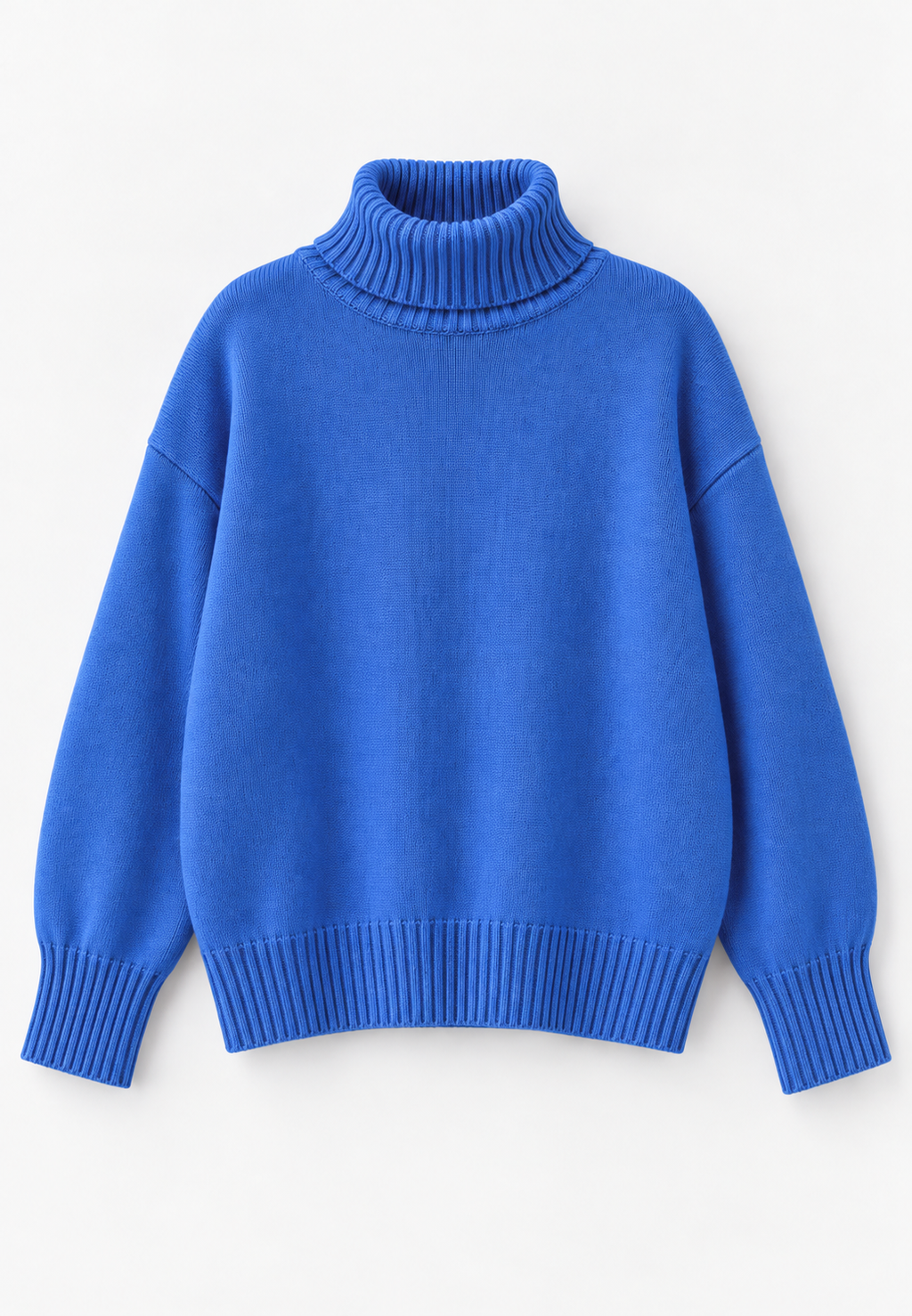 Jersey oversize mujer cuello vuelto hombros caídos punto liso amplio invierno - Eirwen