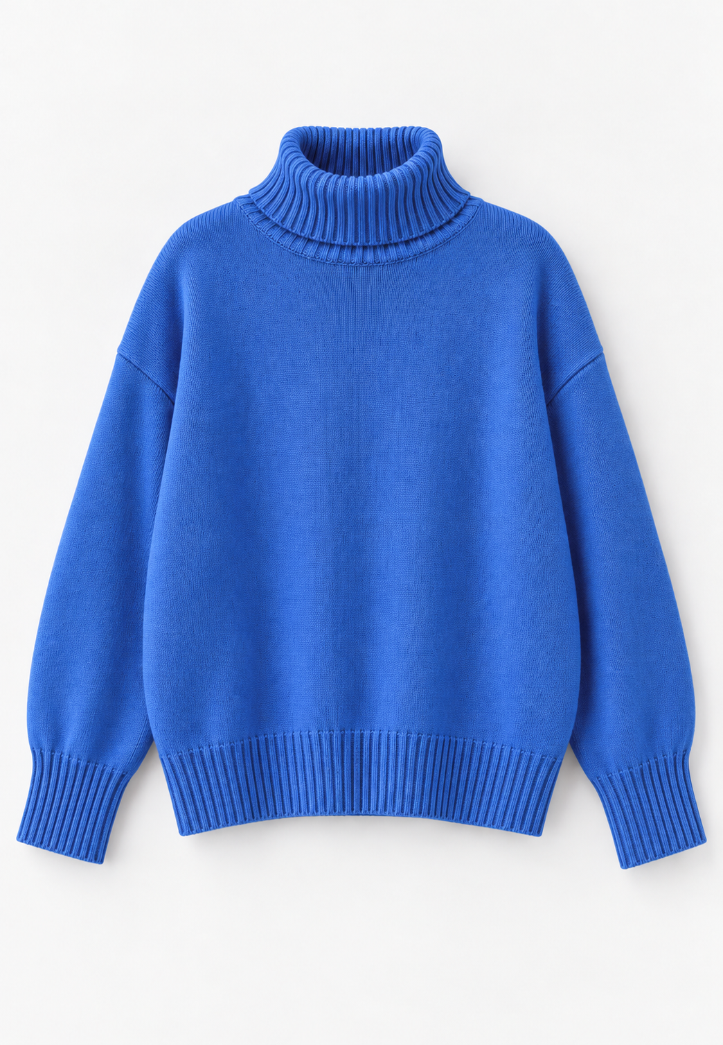 Jersey oversize mujer cuello vuelto hombros caídos punto liso amplio invierno - Eirwen