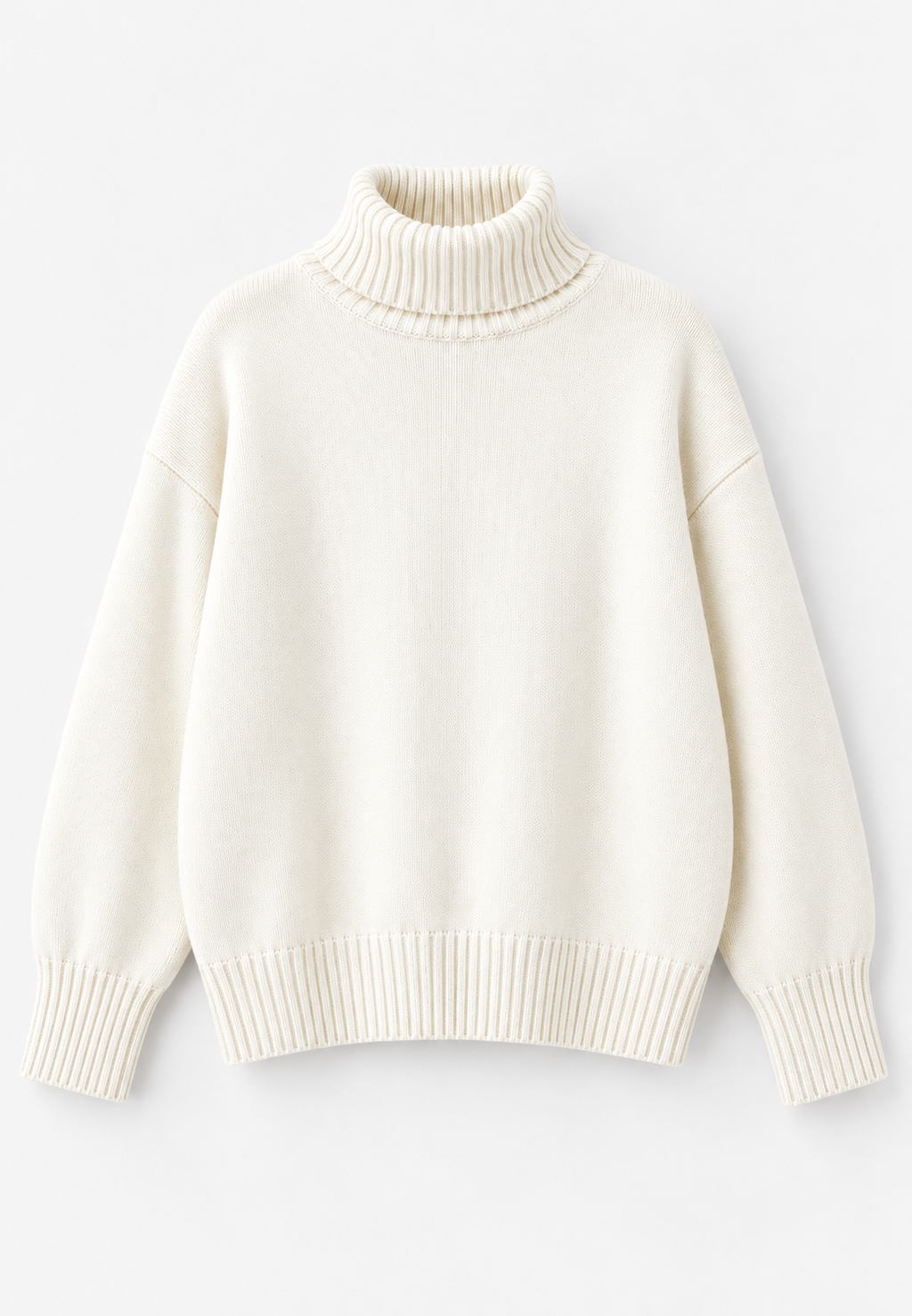 Jersey oversize mujer cuello vuelto hombros caídos punto liso amplio invierno - Eirwen