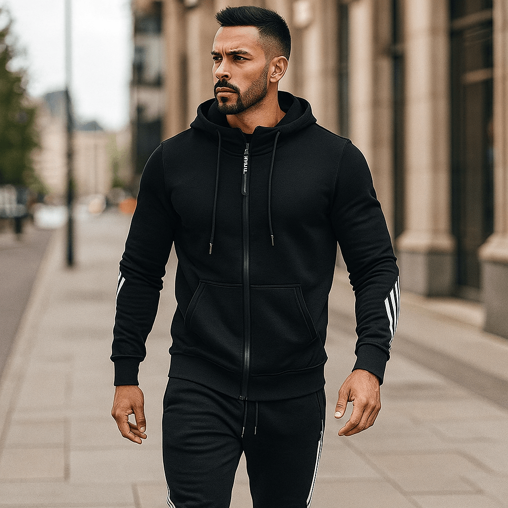 Conjunto deportivo hombre corte moderno para entrenamiento diario ropa deportiva cómodo estilo rendimiento en gimnasio