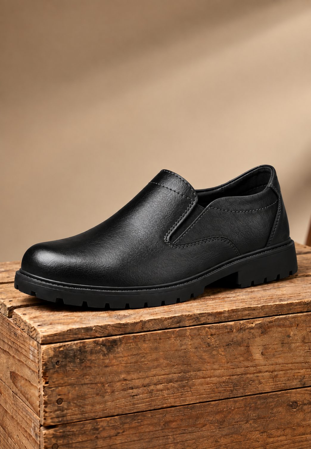 Mocasín hombre suela track elásticos laterales sin cordones suela dentada - Jorrit