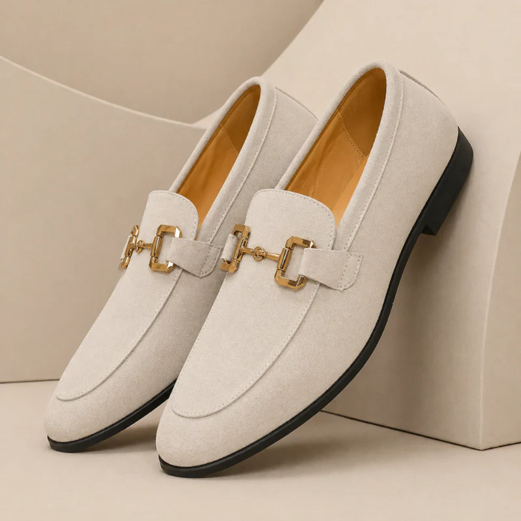 Mocasines hombre hebilla metálica decorativa puntera redondeada diseño clásico - René