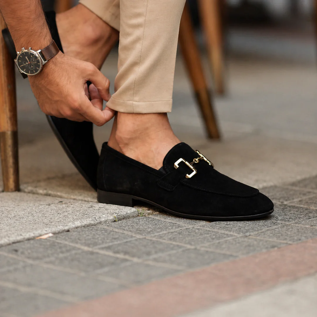 Mocasines hombre hebilla metálica decorativa puntera redondeada diseño clásico - René