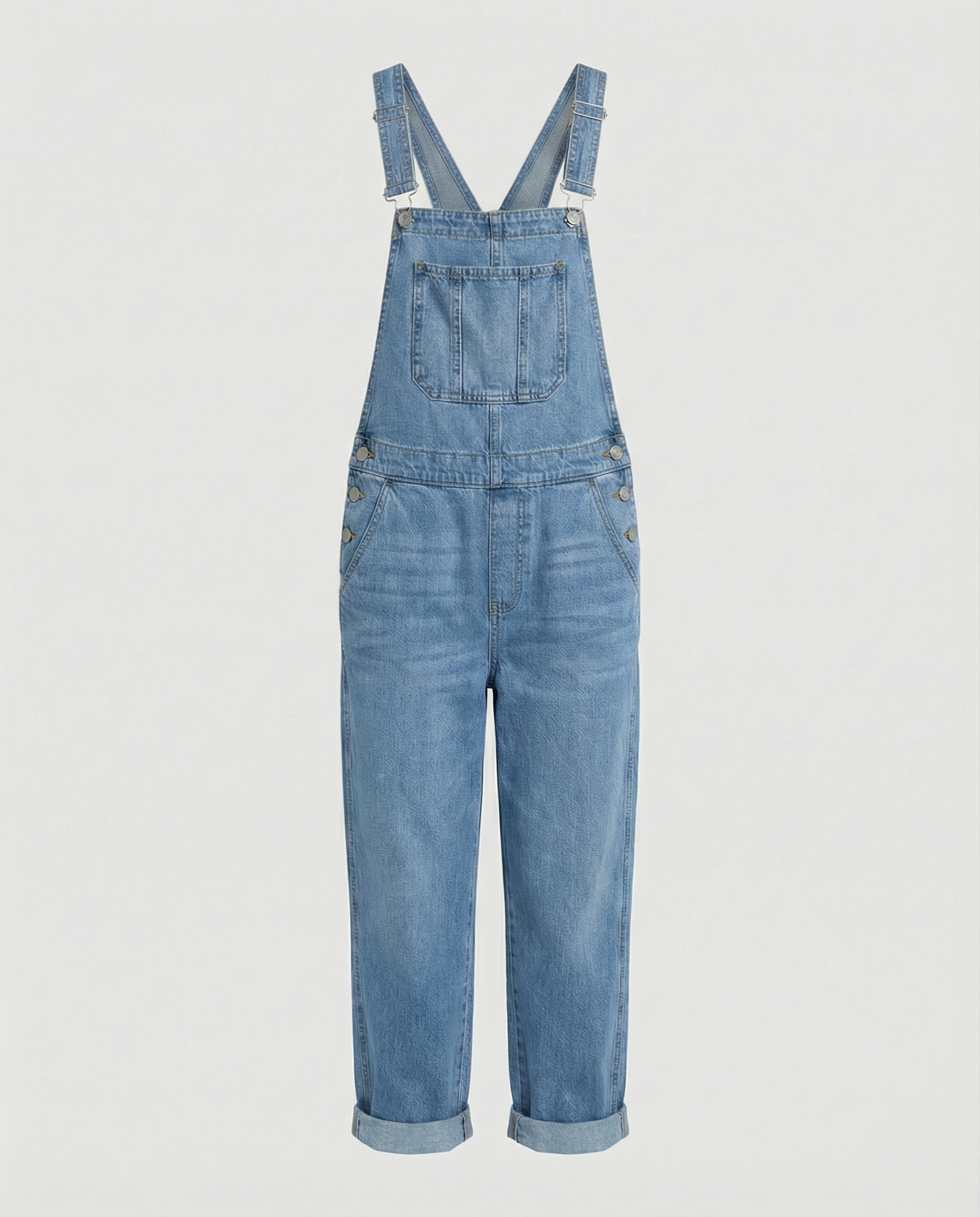 Peto vaquero oversize con bolsillos y tirantes ajustables para mujer - Valmira