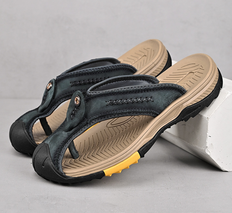 Sandalias tipo flip flop para hombre con suela de tracción reforzada - Zorven