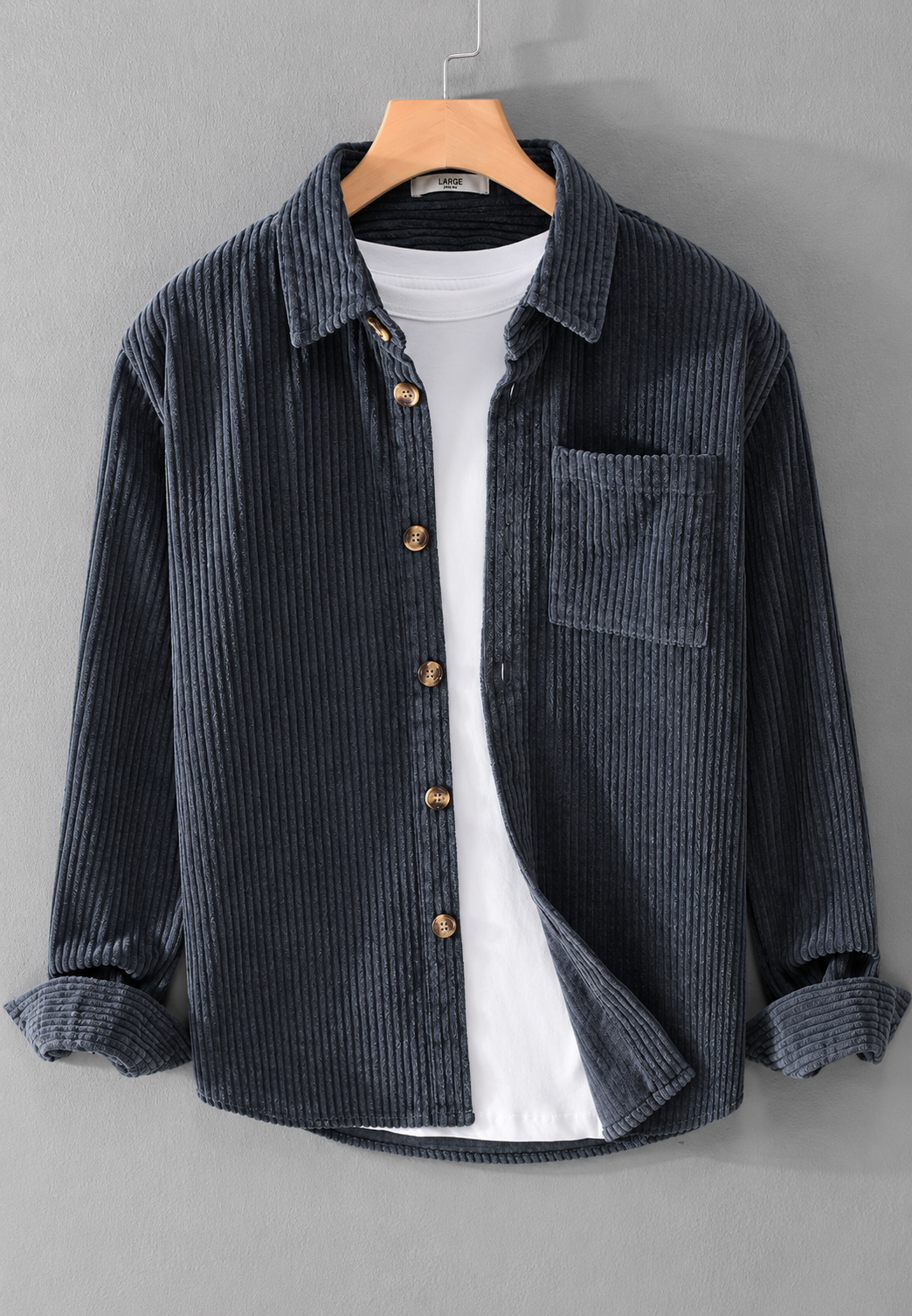 Sobrecamisa pana hombre corte relajado bolsillo pecho cuello camisero versátil - Gaspard