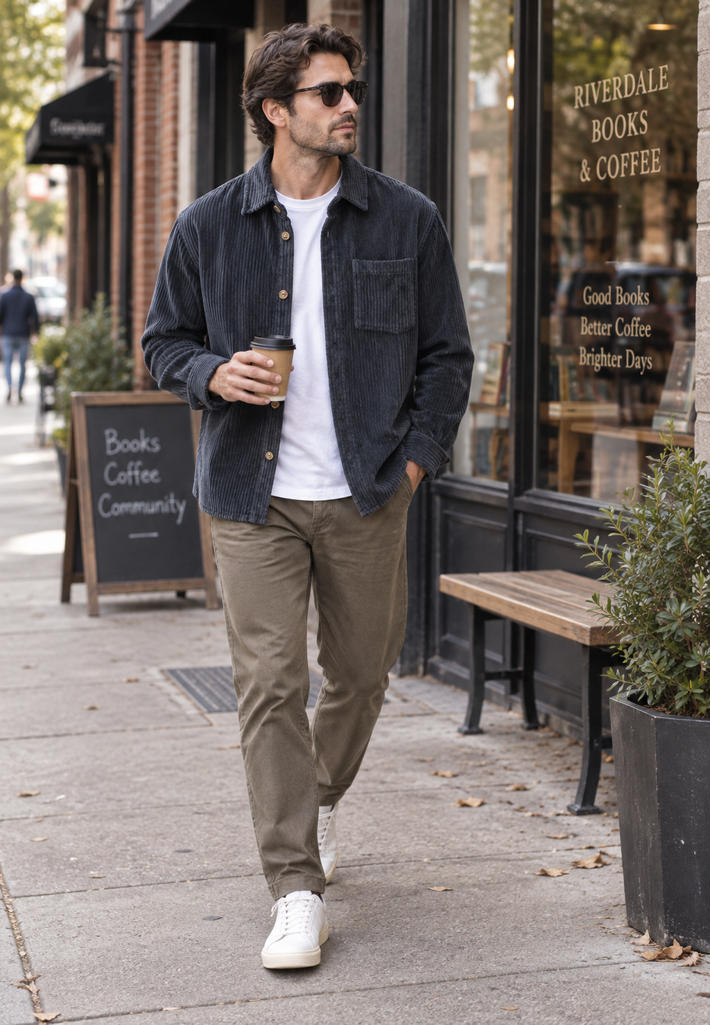 Sobrecamisa pana hombre corte relajado bolsillo pecho cuello camisero versátil - Gaspard