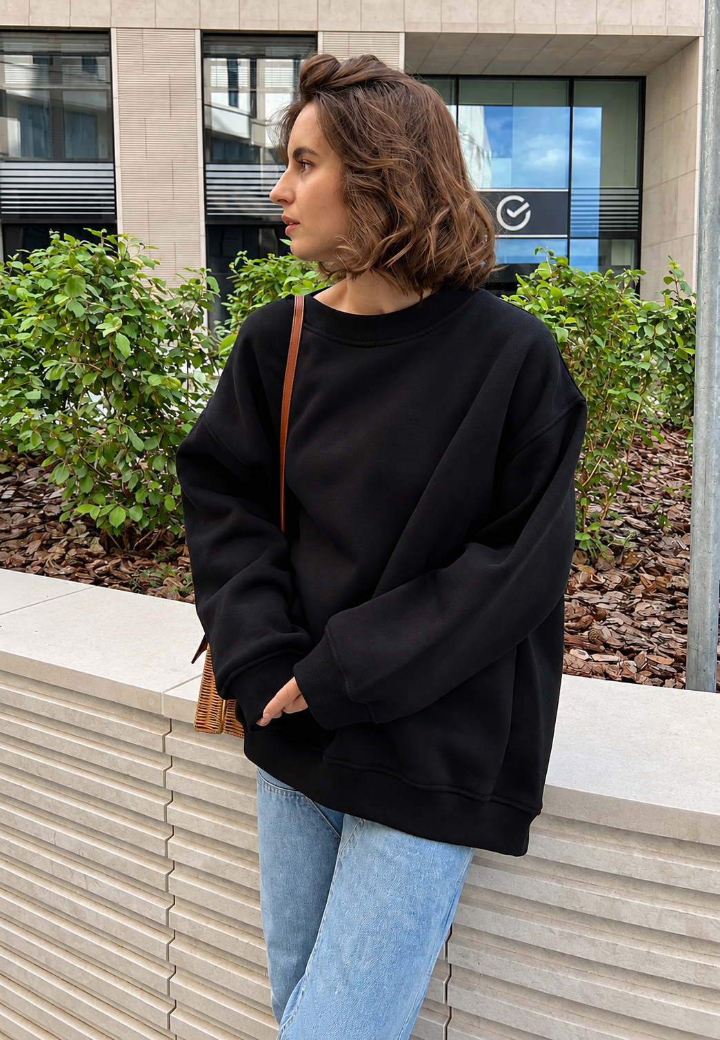 Sudadera oversize mujer cuello redondo hombros caídos amplia cómoda otoño - Dagny