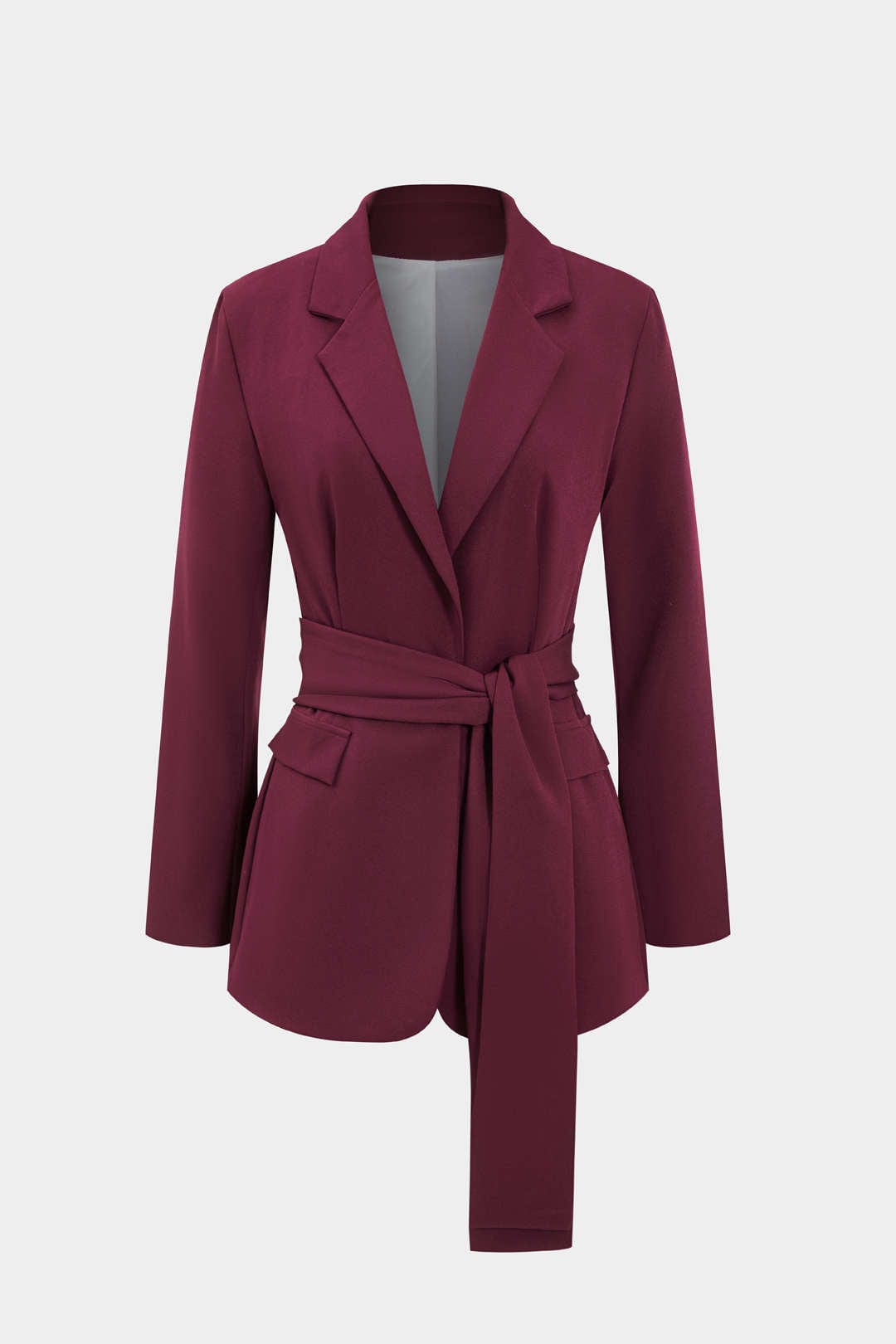 Traje dos piezas mujer blazer cinturón anudado pantalón recto solapas - Camilla