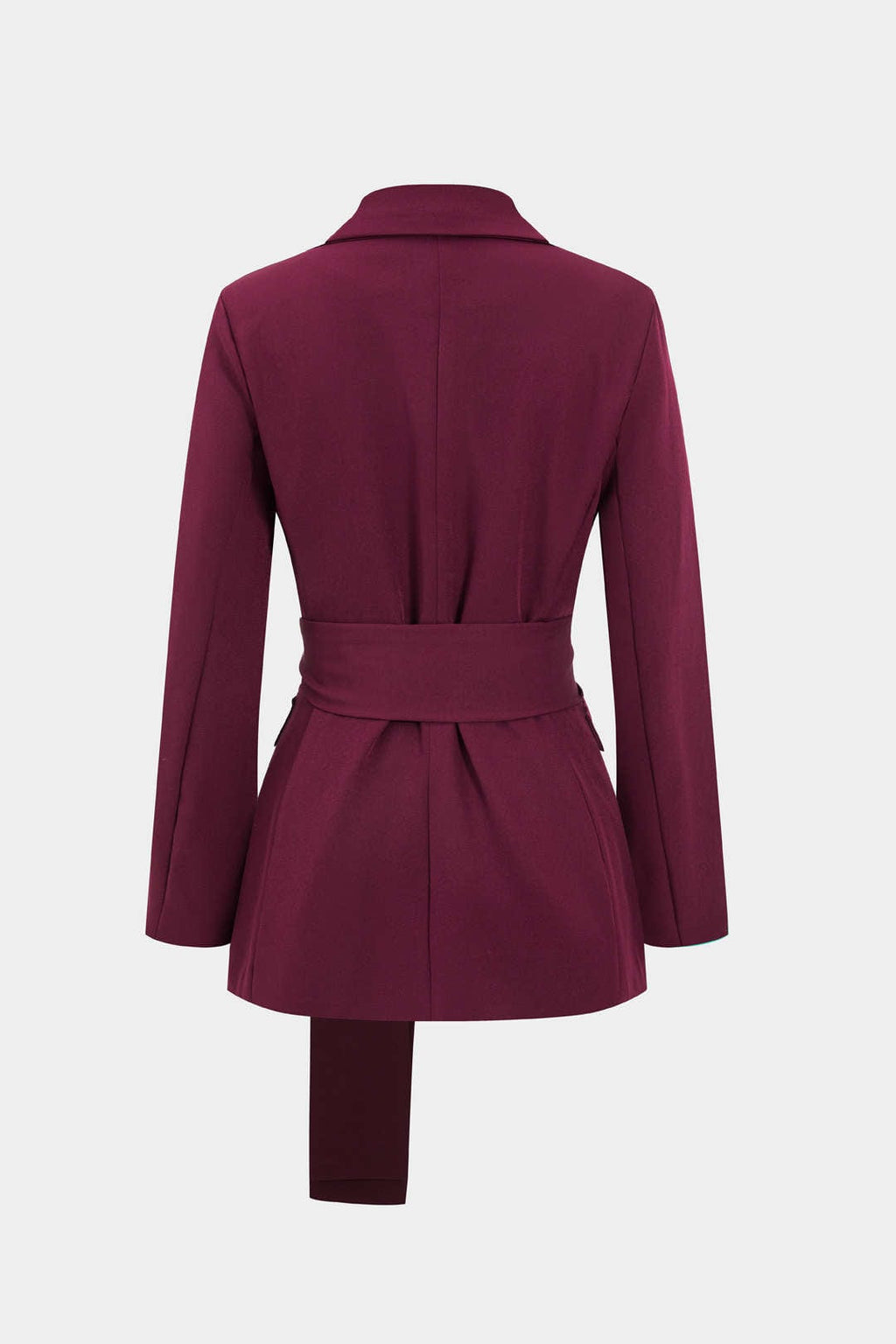 Traje dos piezas mujer blazer cinturón anudado pantalón recto solapas - Camilla