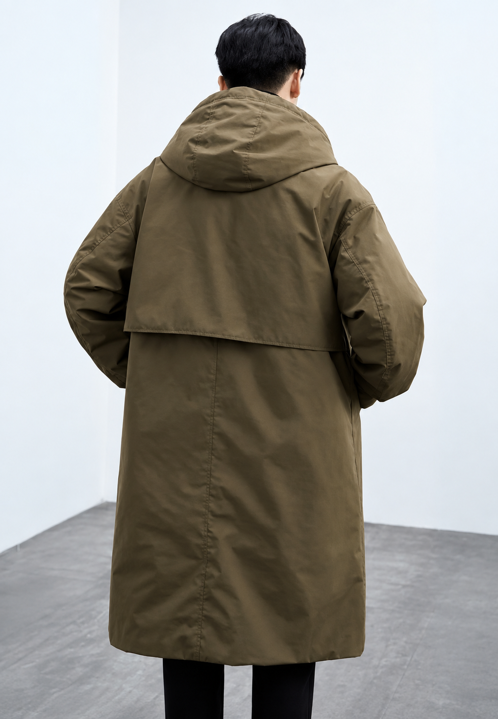 Trench largo hombre capucha cremallera puños ajustables cobertura otoño - Corvin