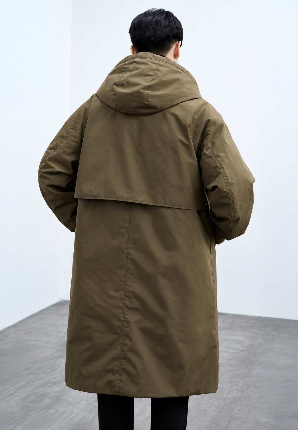 Trench largo hombre capucha cremallera puños ajustables cobertura otoño - Corvin