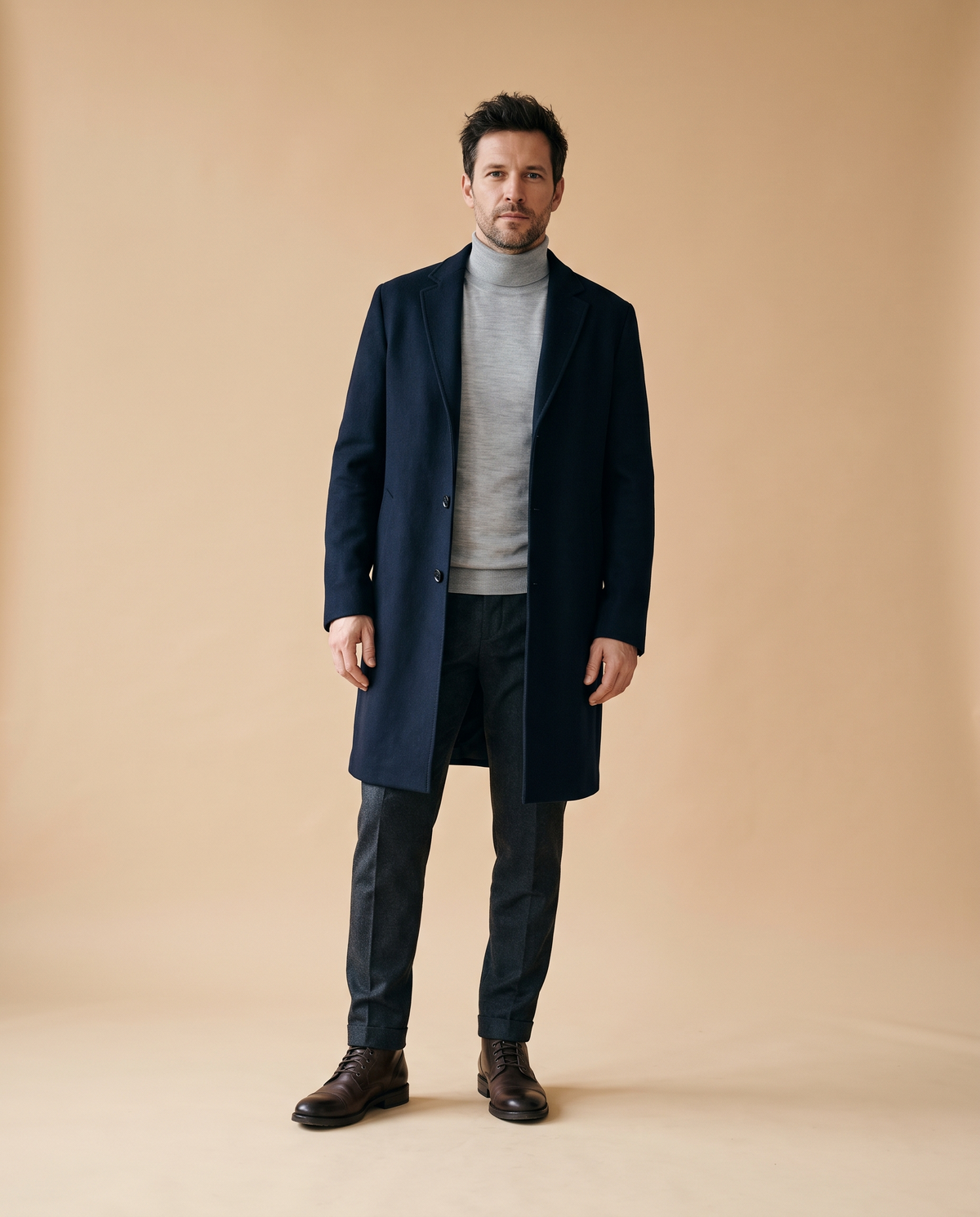 Abrigo azul marino de hombre otoño – Valtena