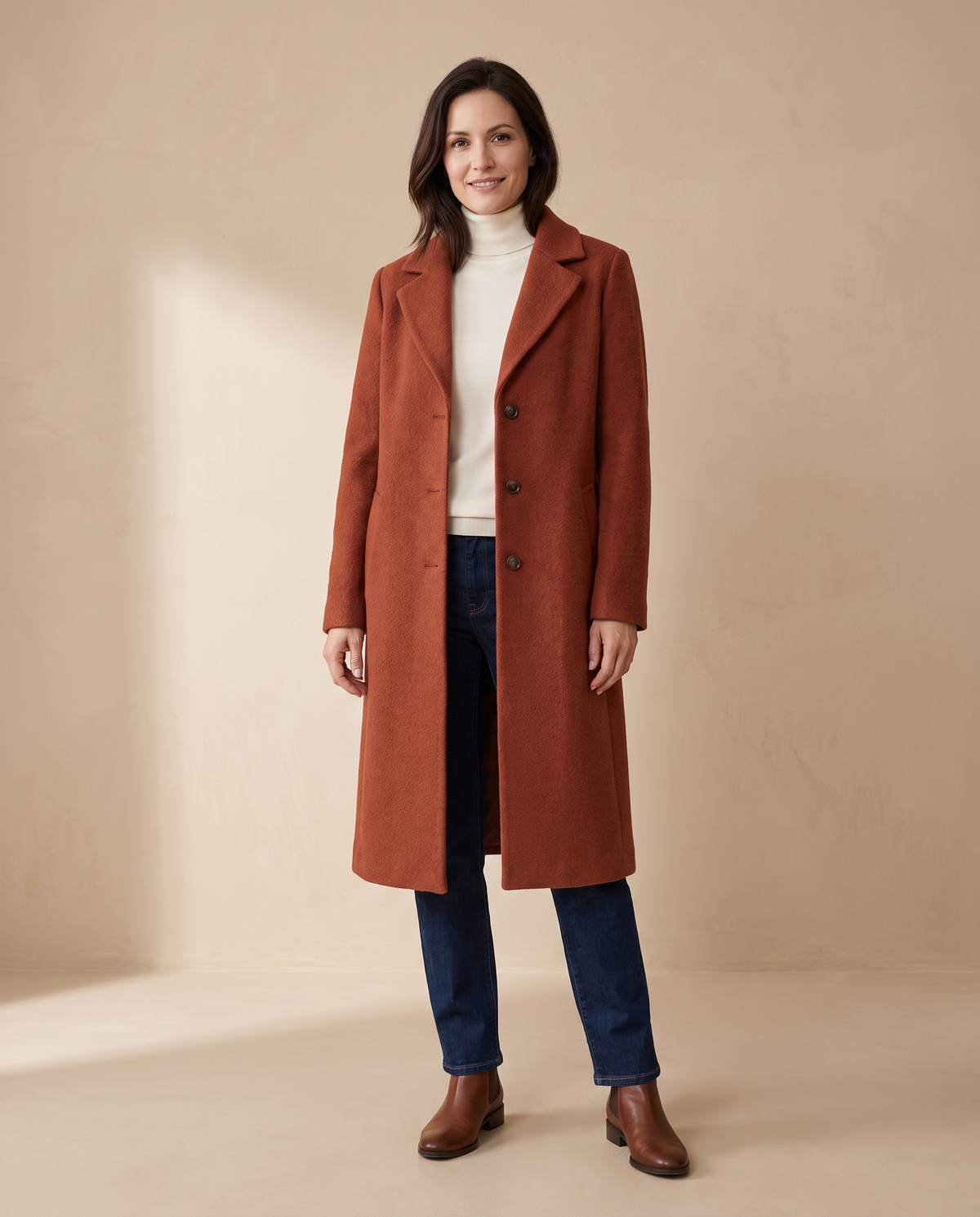 Abrigo terracota de mujer otoño – Valtena