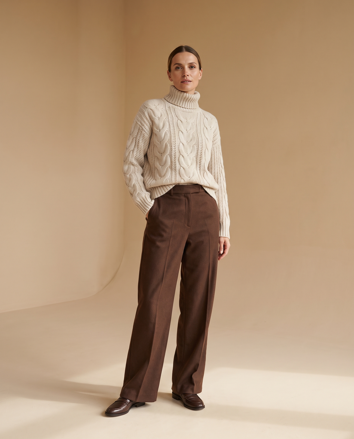 Suéter de punto crema de mujer – Valtena