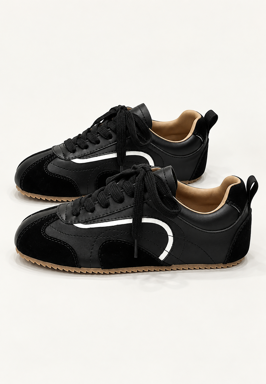 Zapatillas mujer retro efecto ante paneles contraste perfil bajo cordones - Tavia
