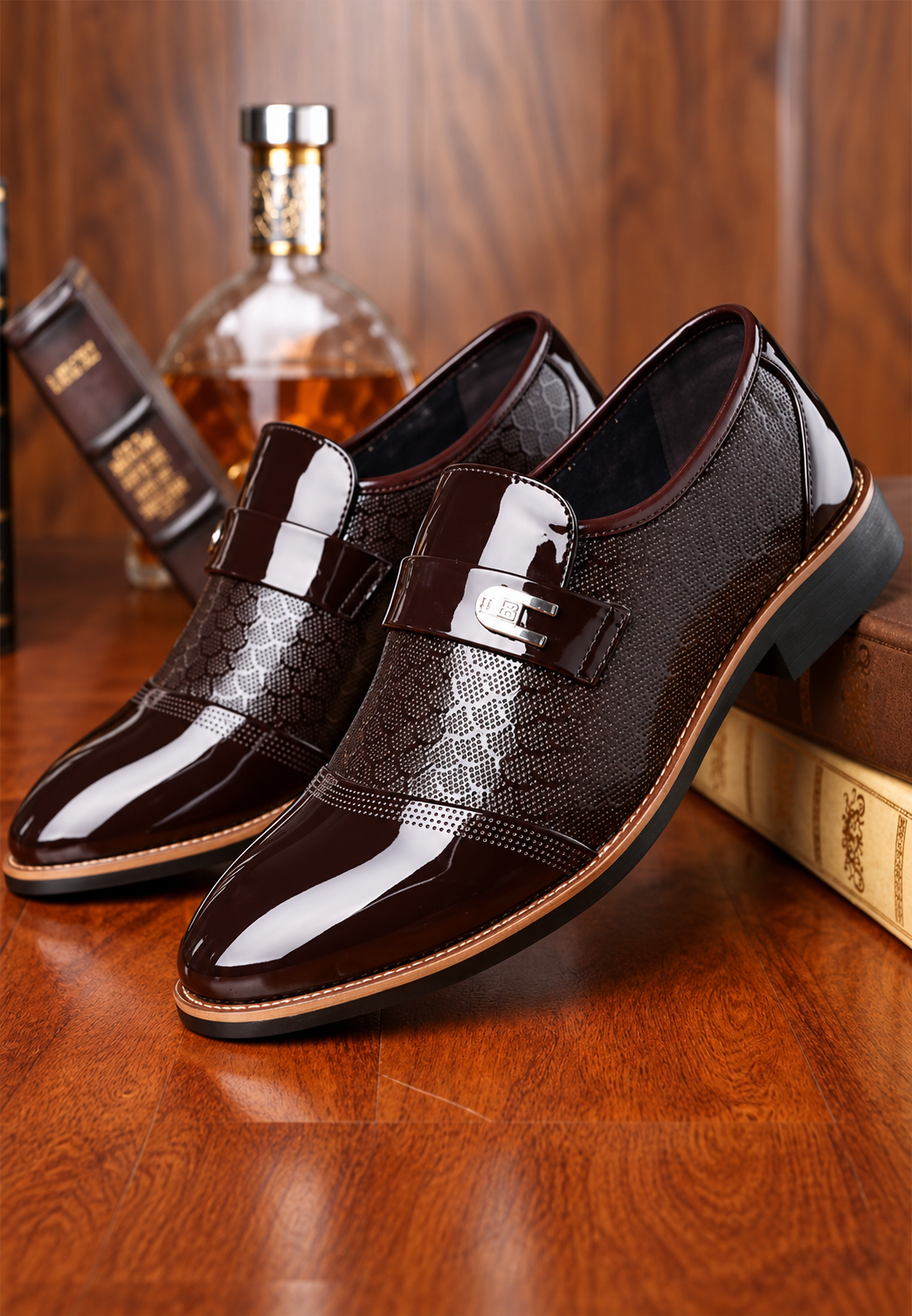 Zapato monkstrap hombre hebilla lateral acabado brillante formal elegante - Laurenz